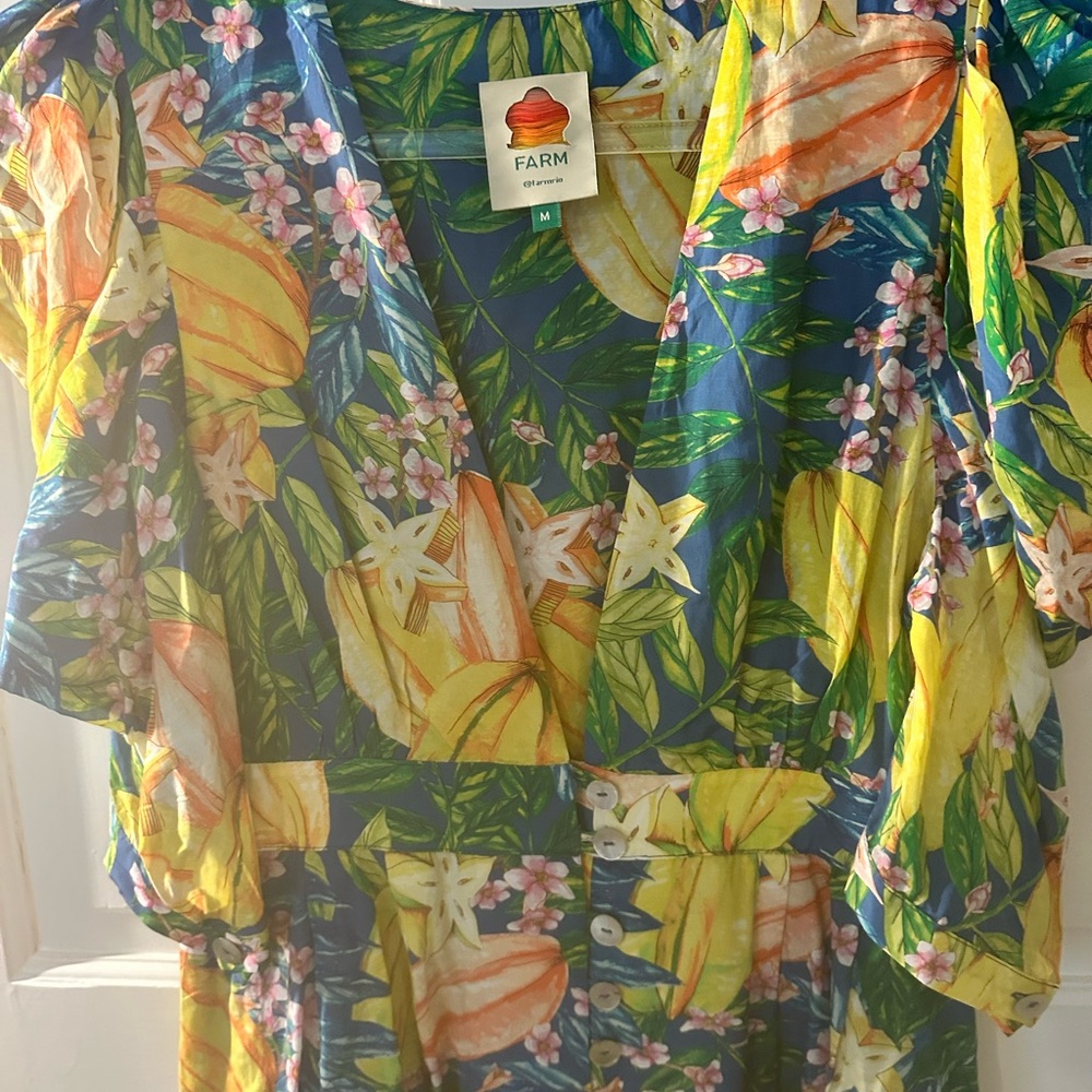 FARM Rio Tropical Floral Puff-Sleeve Midi Dress - Picture 3 of 9